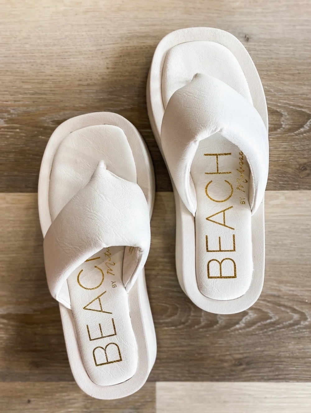 Izzie Ivory Beach By Matisse Platform Thong Flip Flops Sz 8